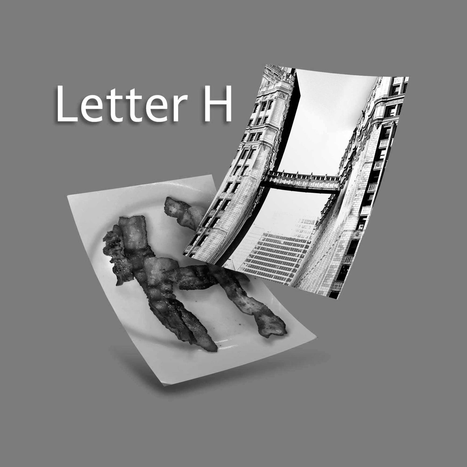 Black and White Letter H