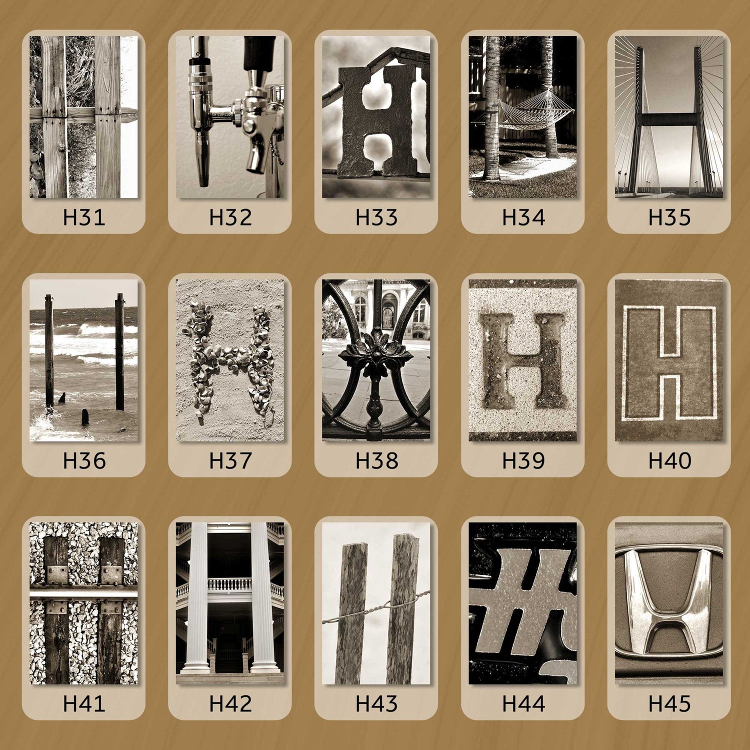 Sepia Letter H