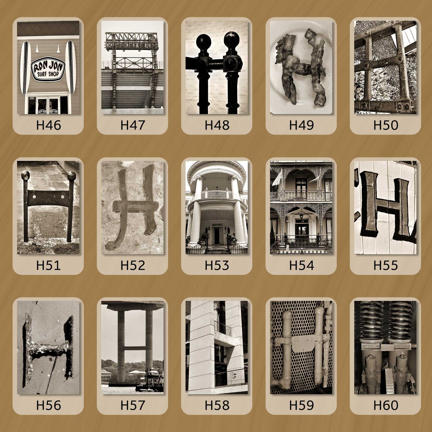Sepia Letter H