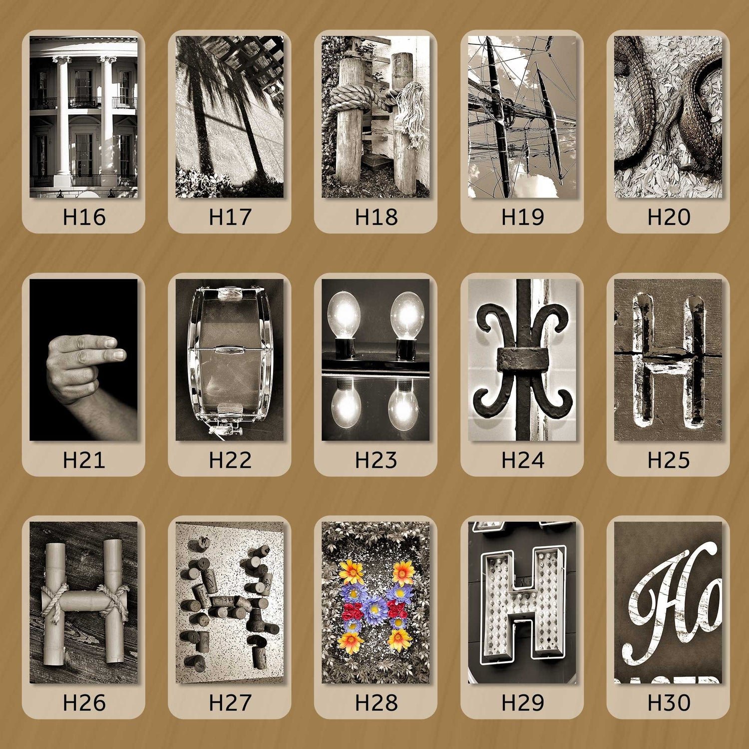 Sepia Letter H