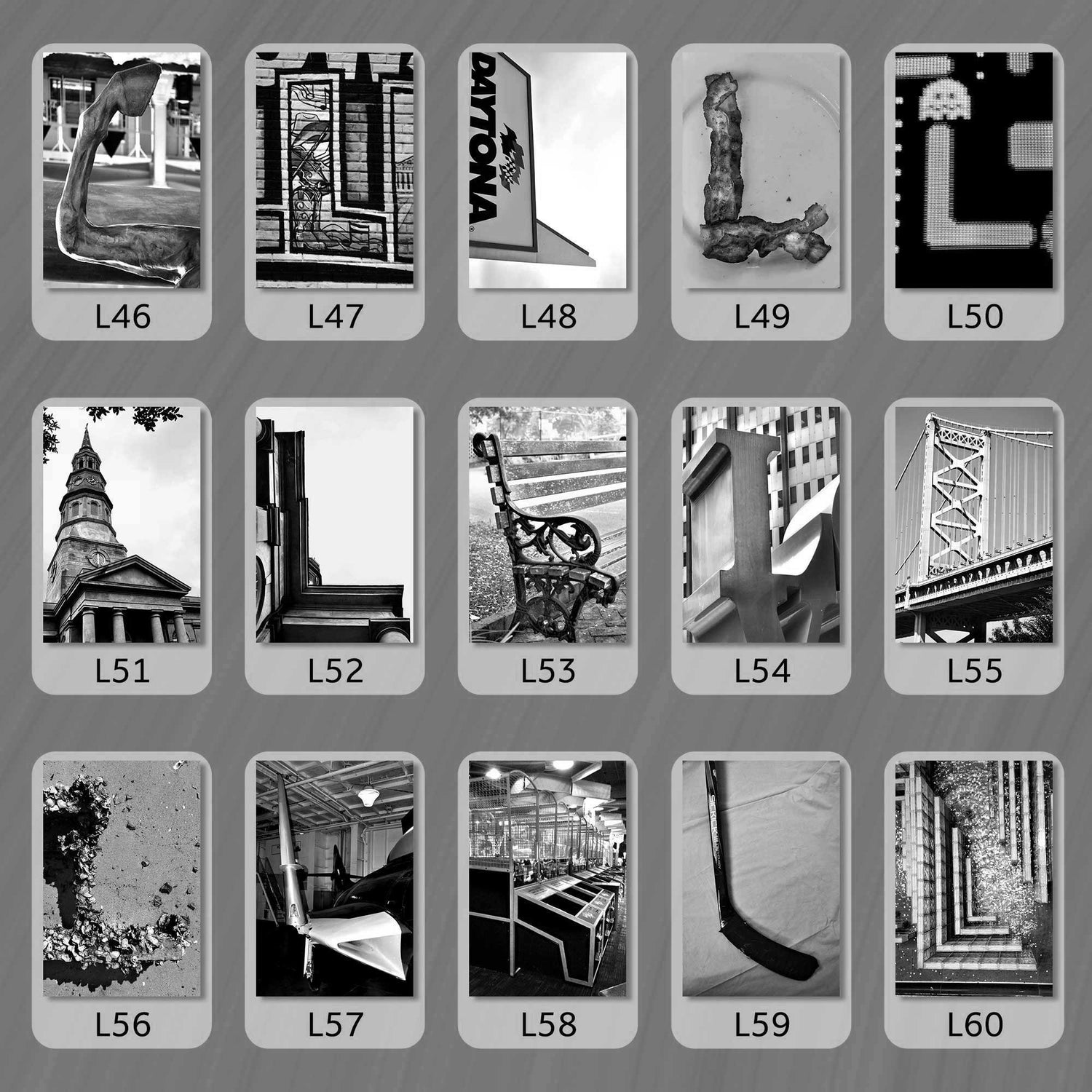 Black and White Letter L