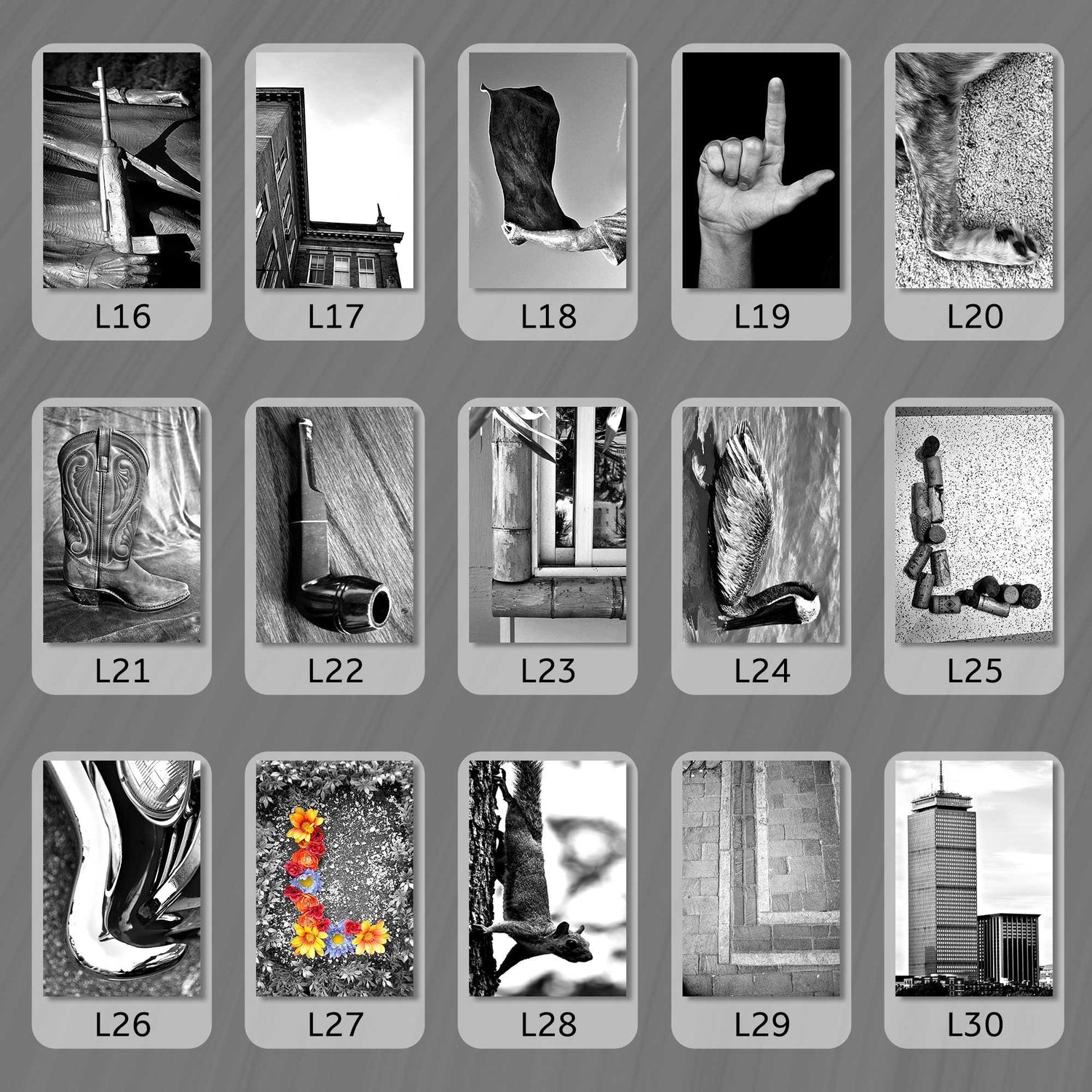 Black and White Letter L