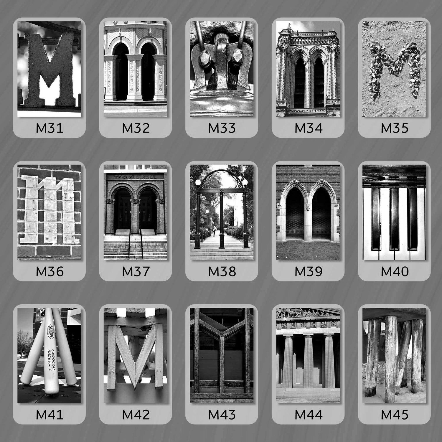 Black and White Letter M