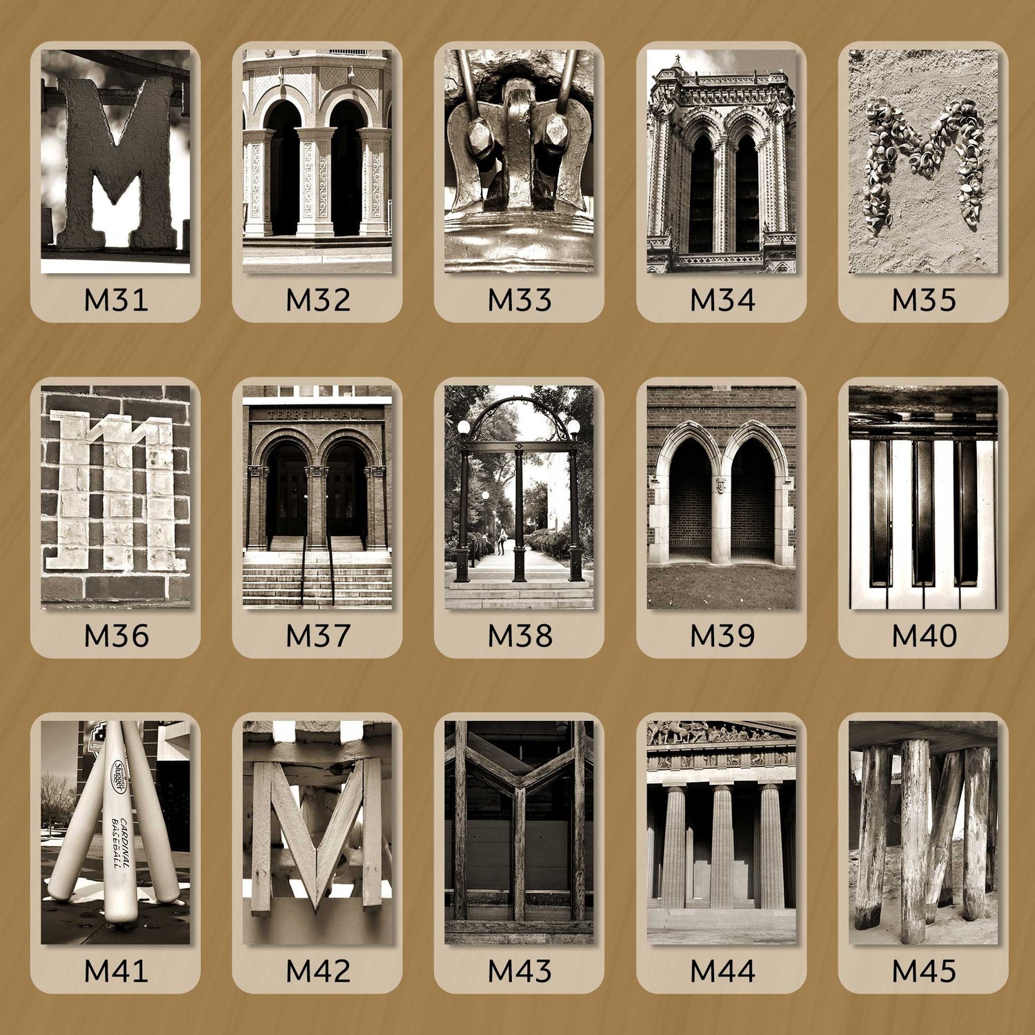 Sepia Letter M
