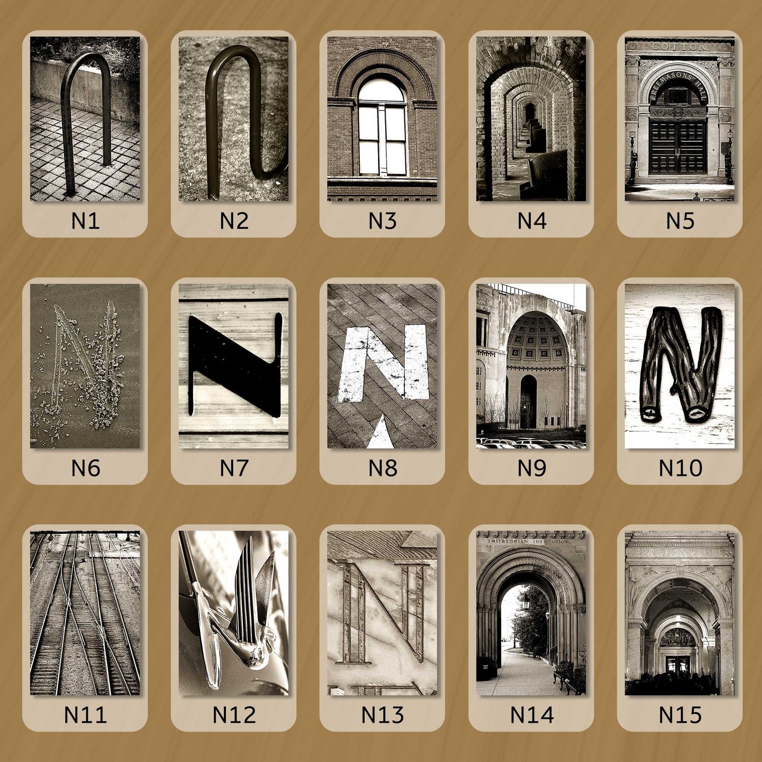 Sepia Letter N