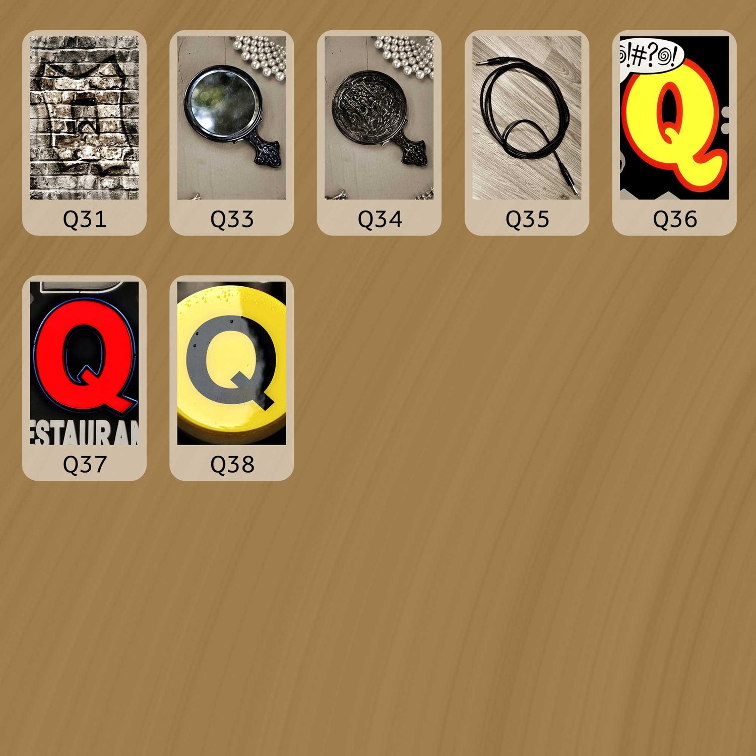 Sepia Letter Q