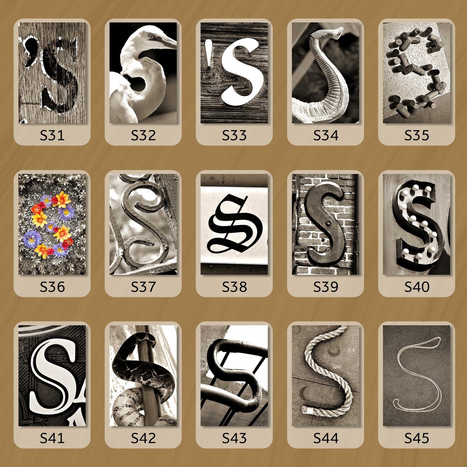 Sepia Letter S