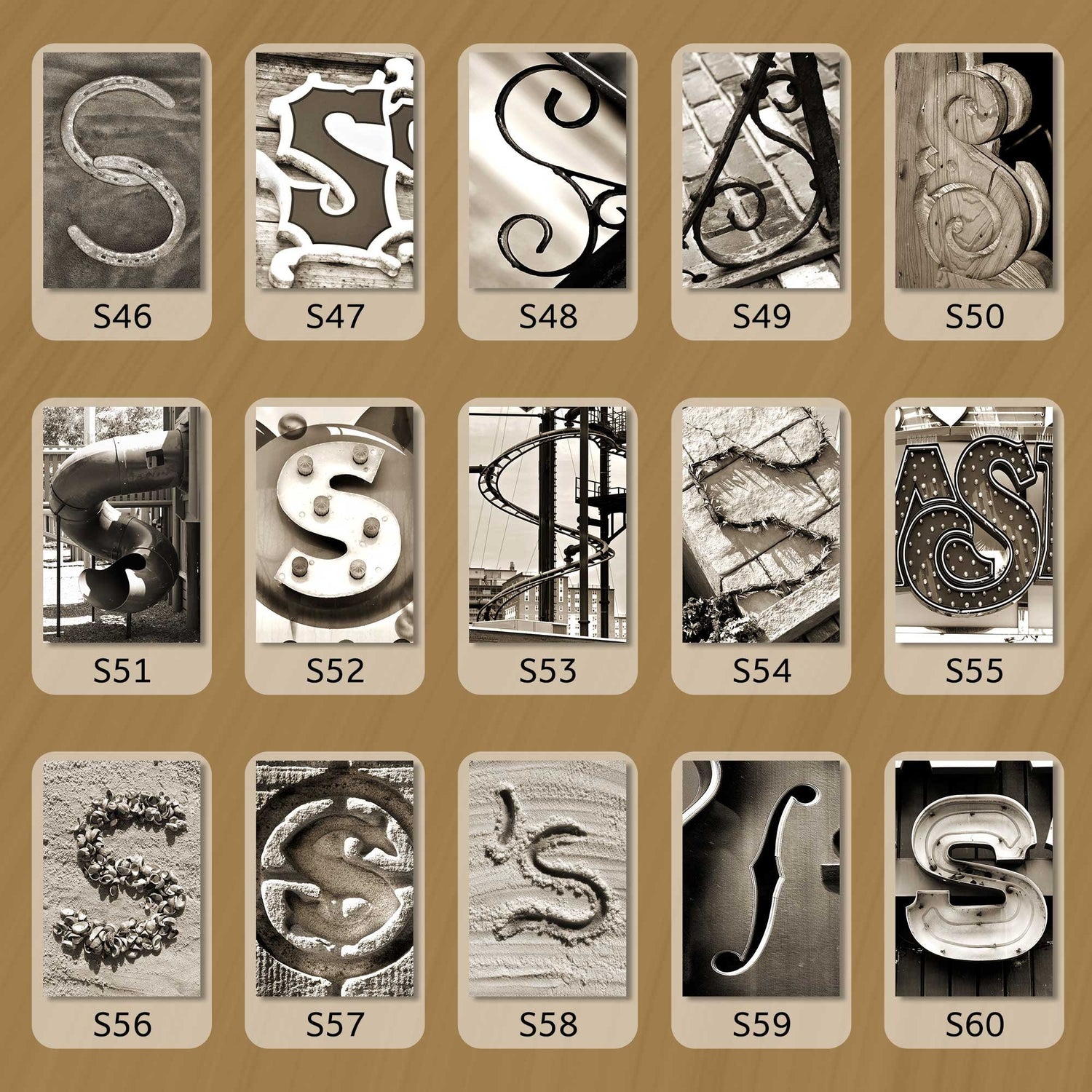 Sepia Letter S