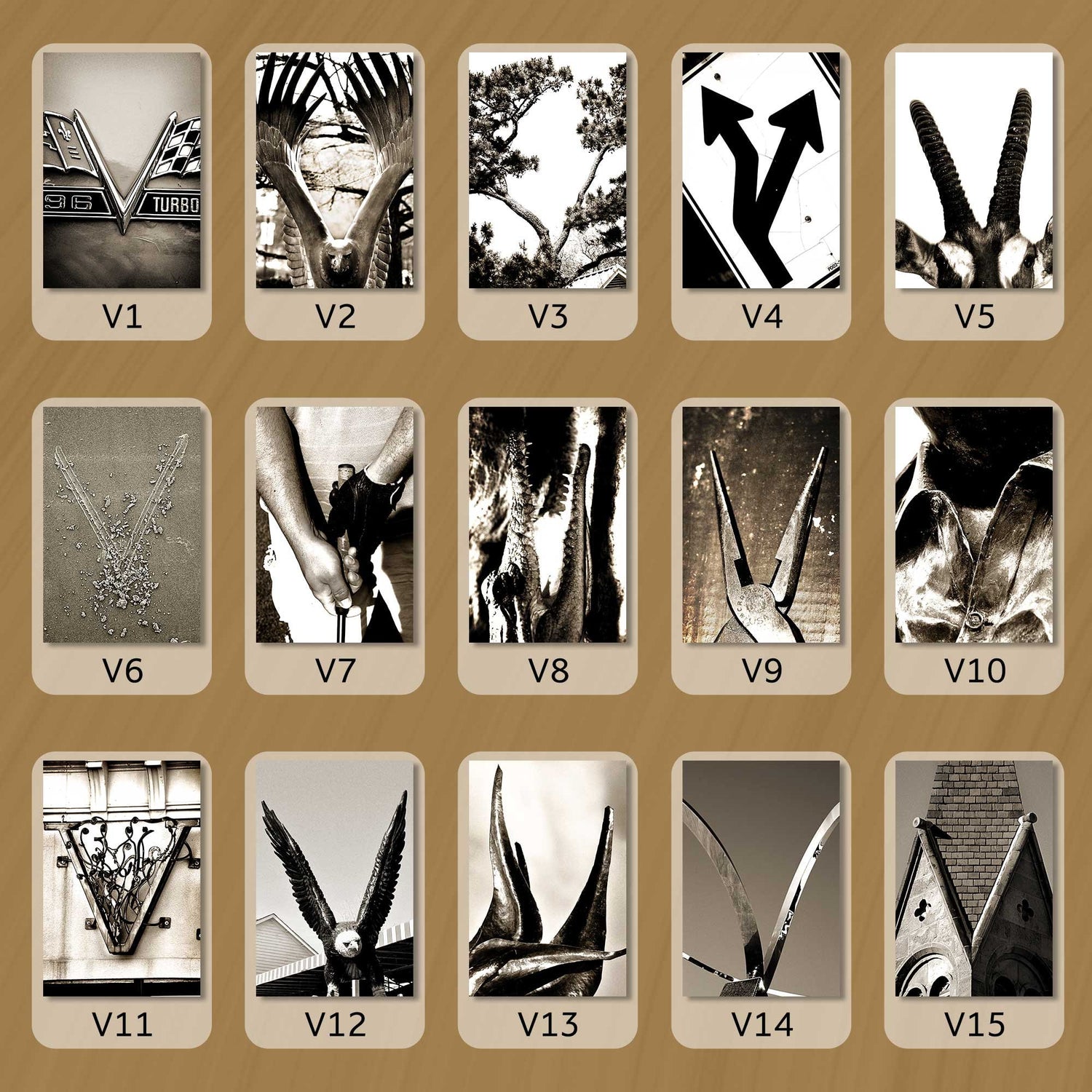 Sepia Letter V