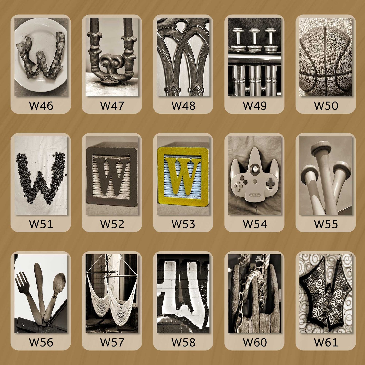 Sepia Letter W
