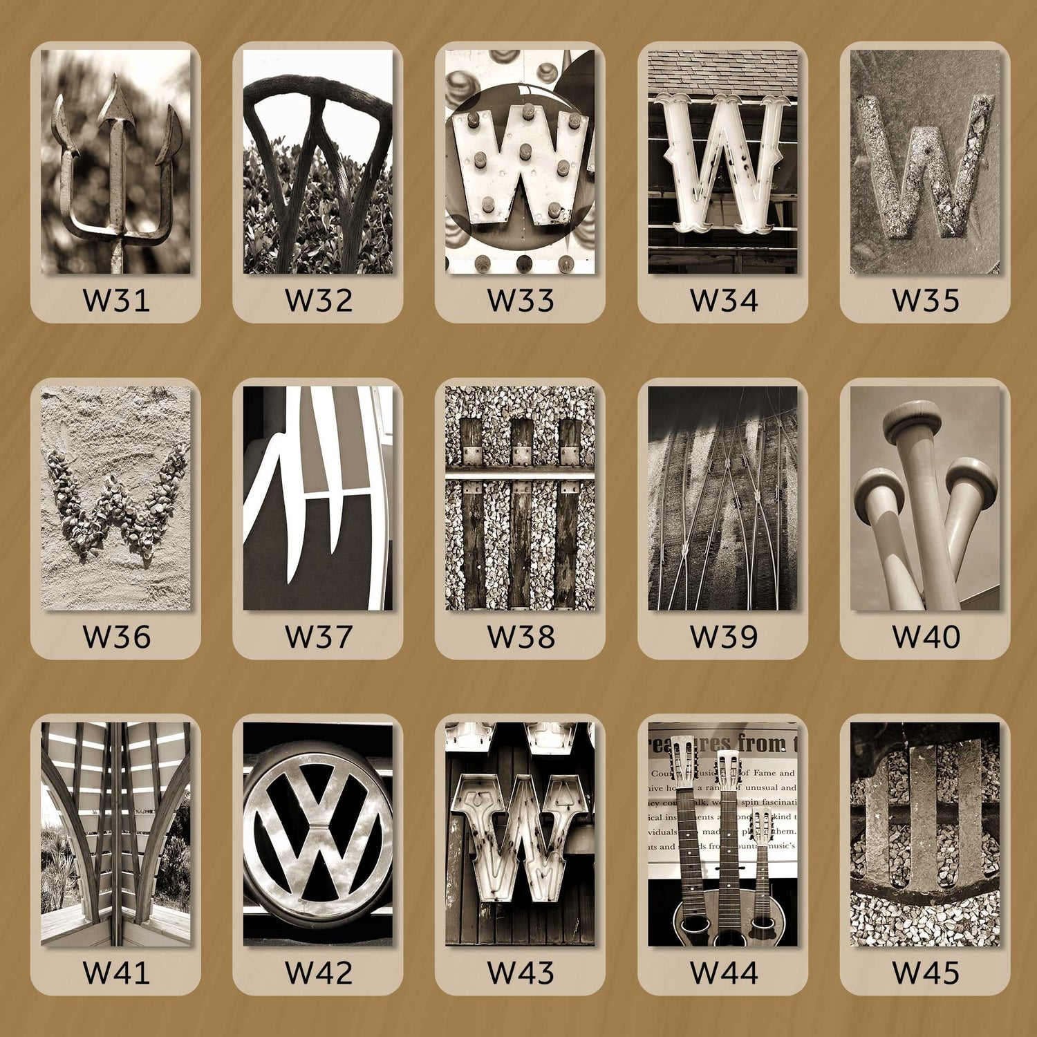 Sepia Letter W