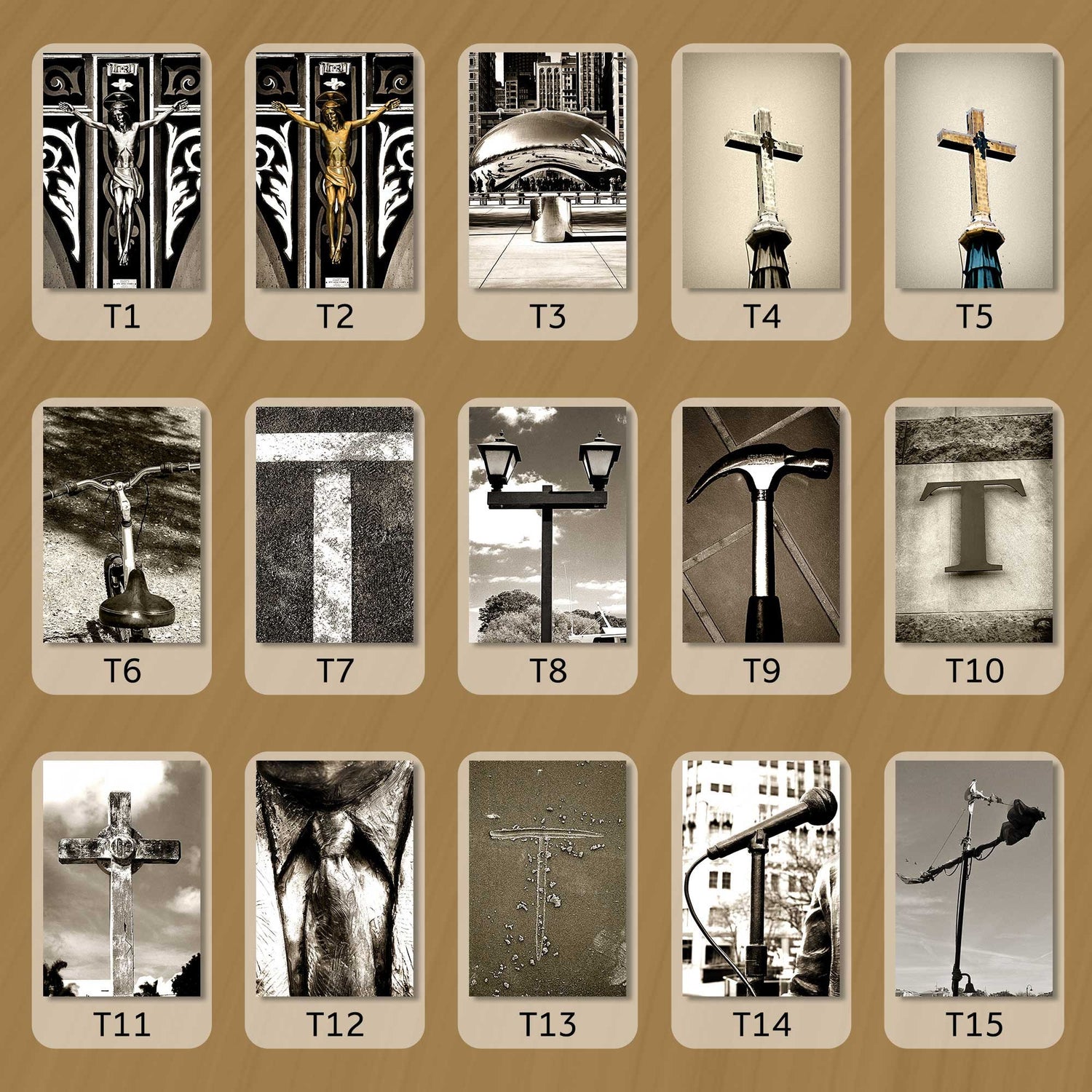 Sepia Letter T