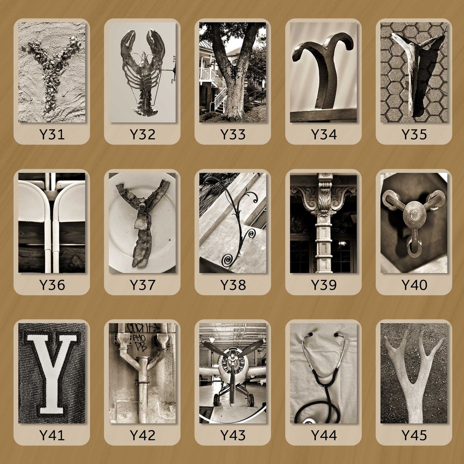 Sepia Letter Y