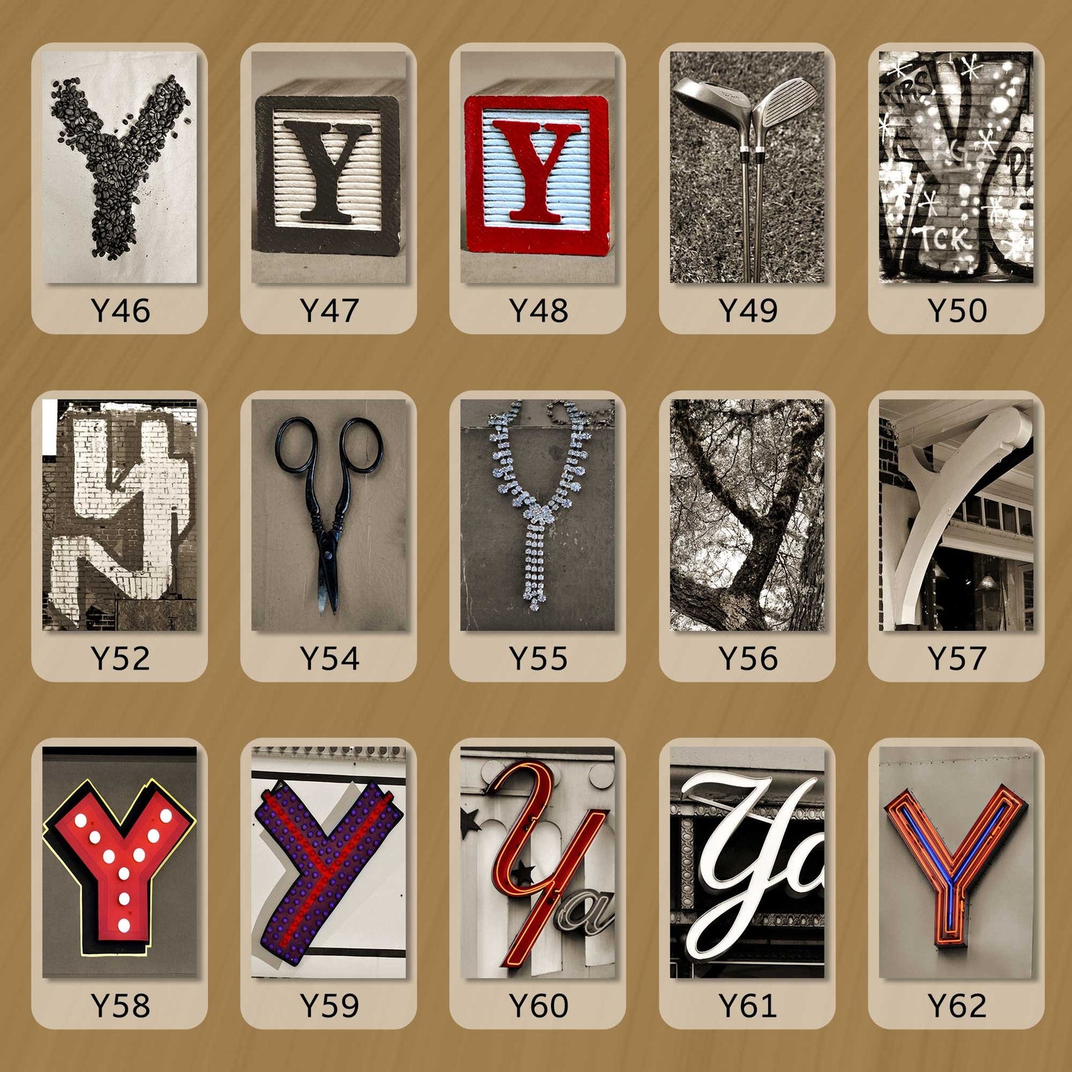 Sepia Letter Y