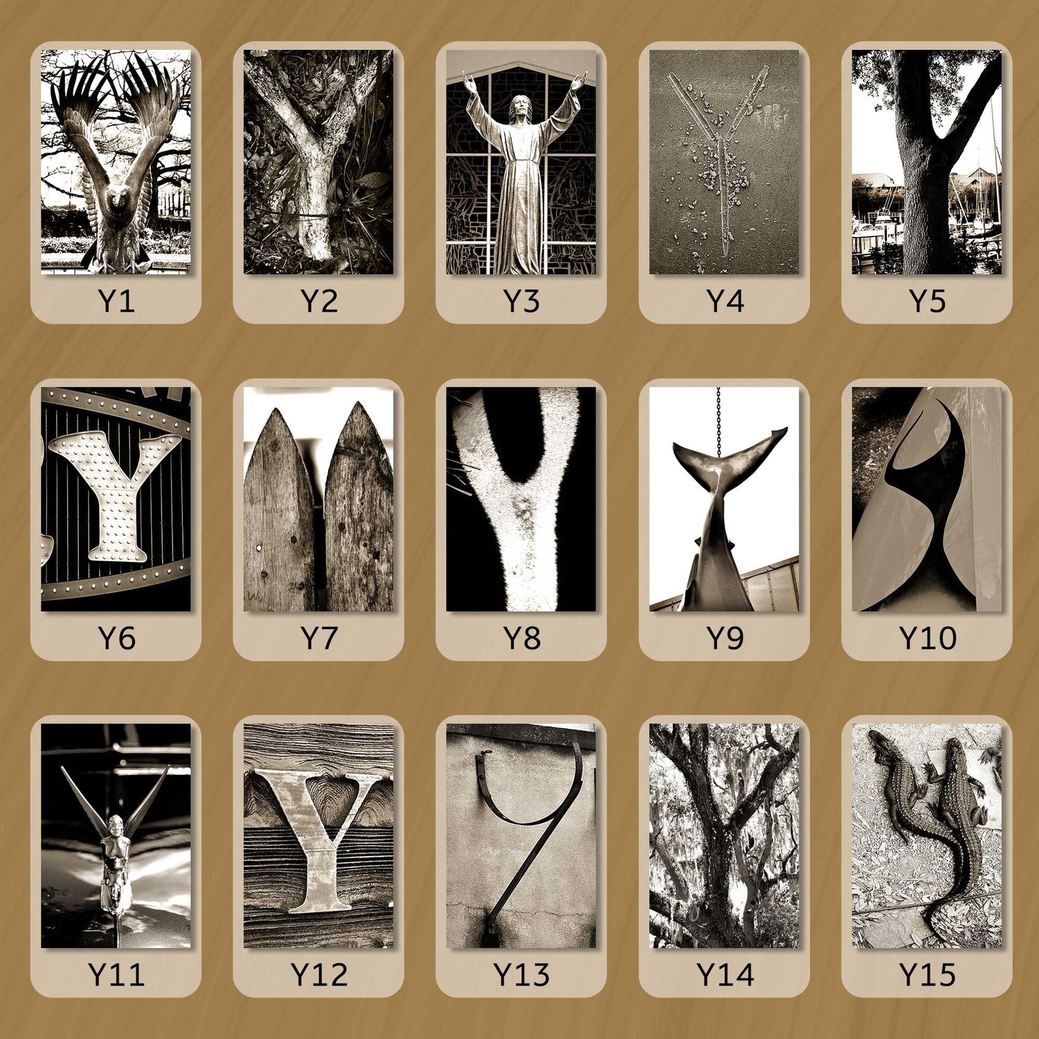 Sepia Letter Y