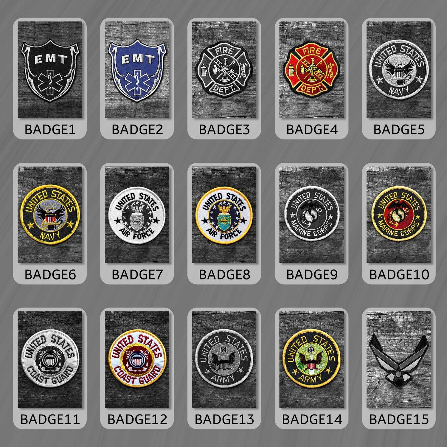 Black and White Badges