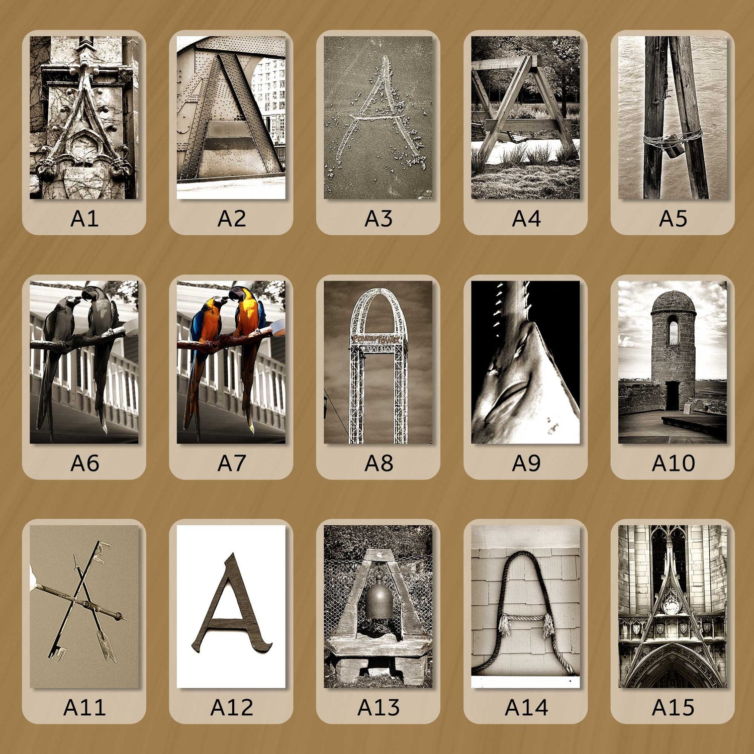Sepia Letter A