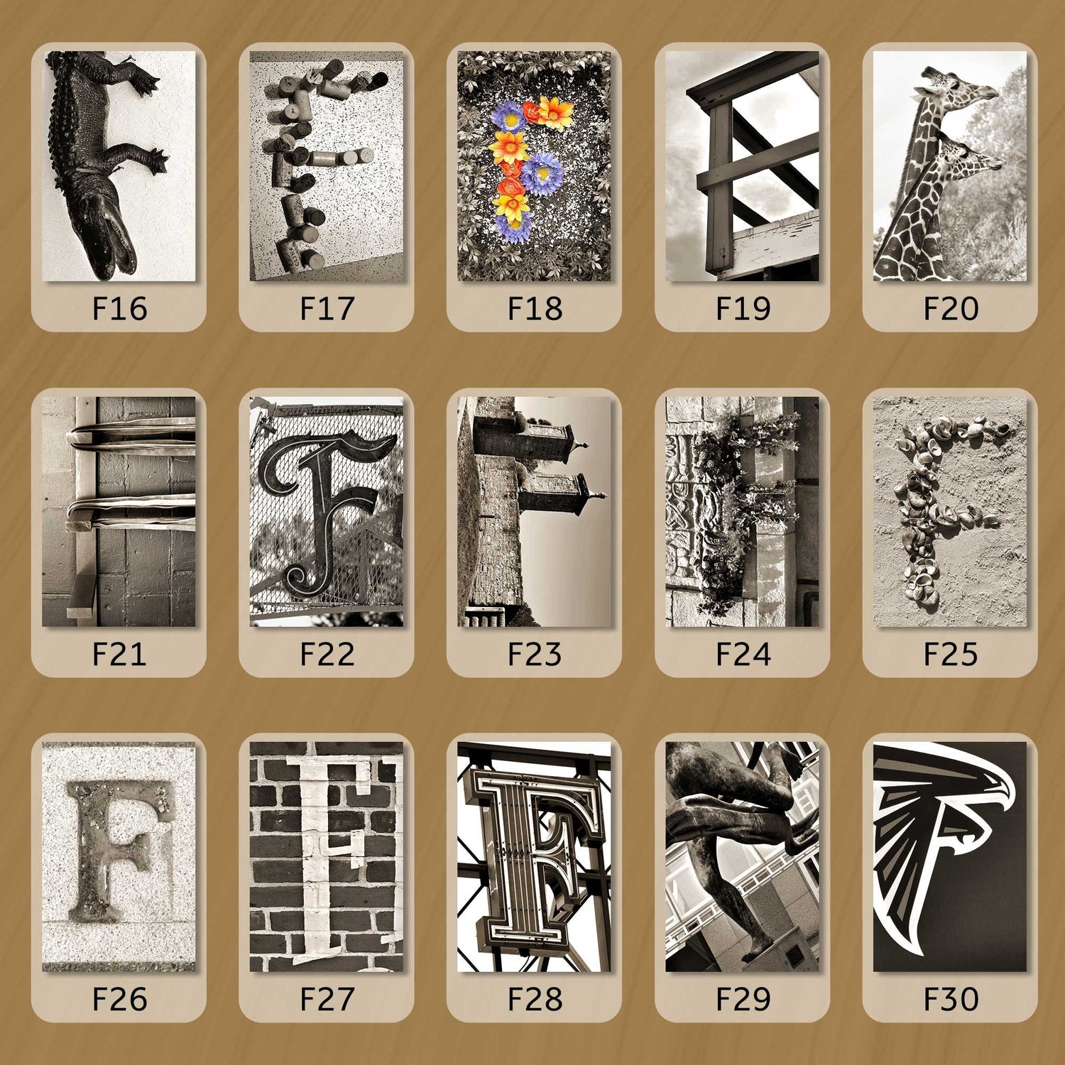 Sepia Letter F