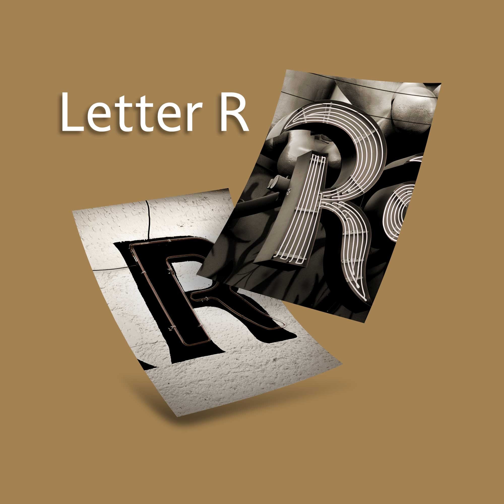 Sepia Letter R – LetterArt.com