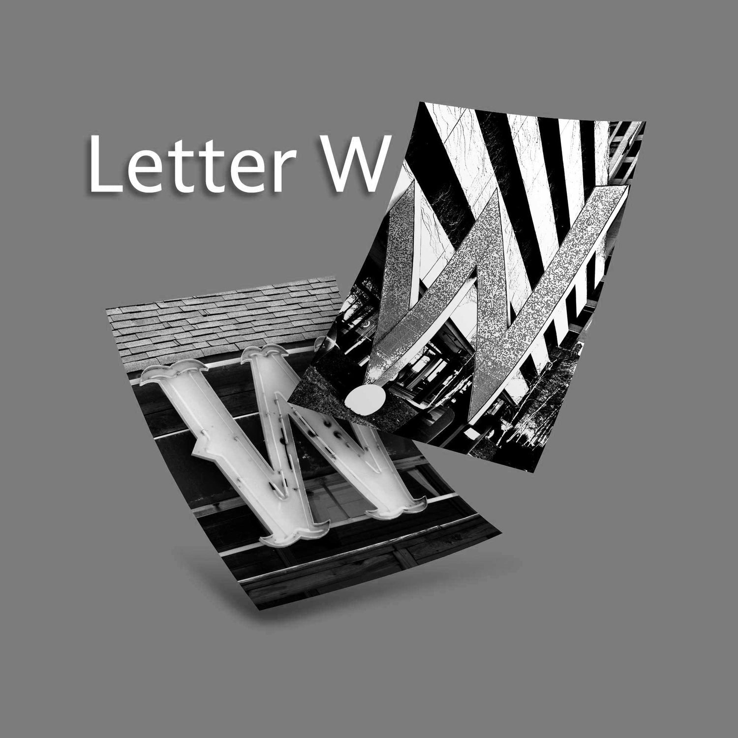 Black and White Letter W