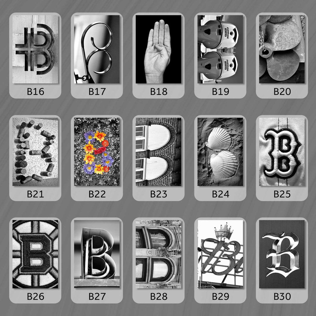 Black and White Letter B – LetterArt.com