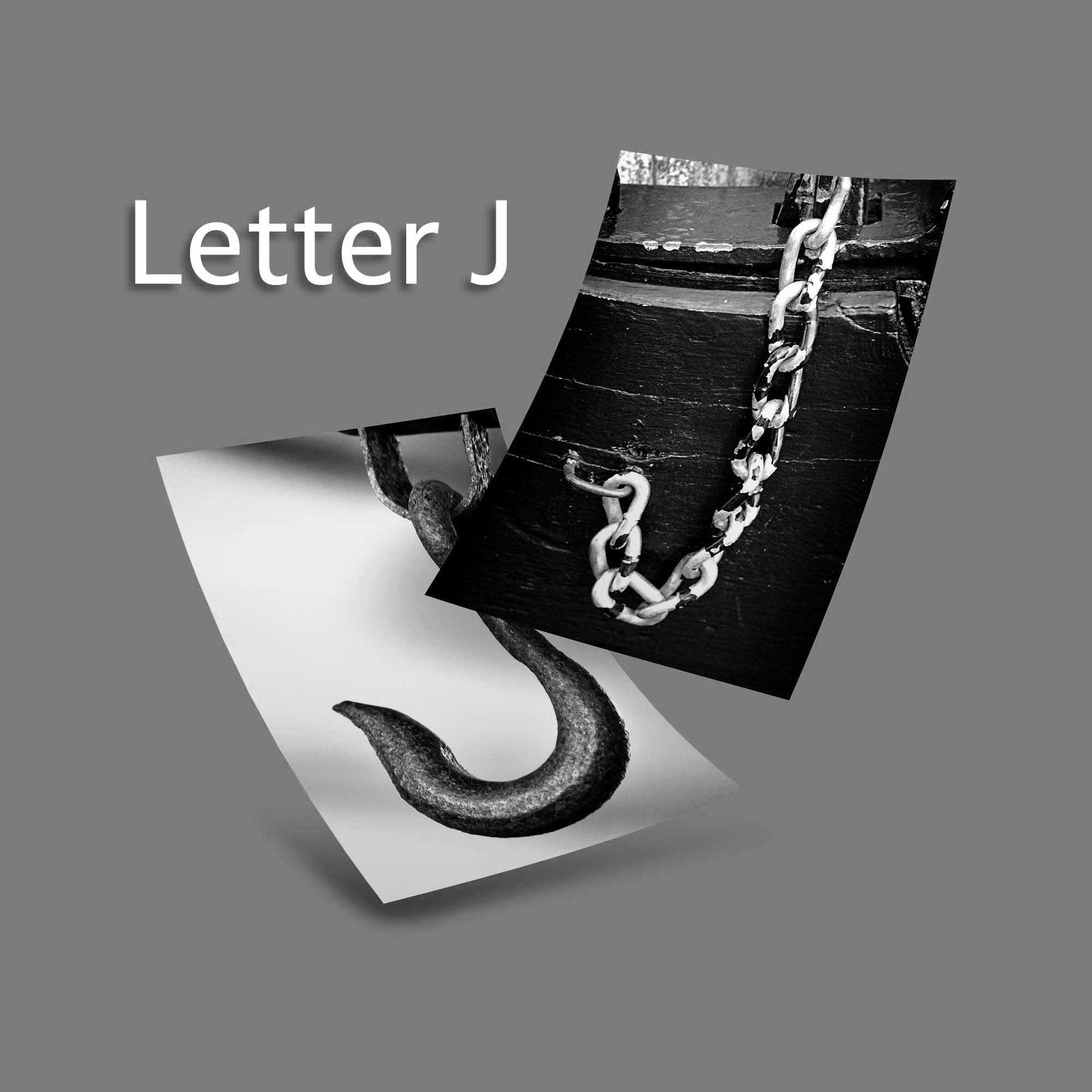 Black and White Letter J