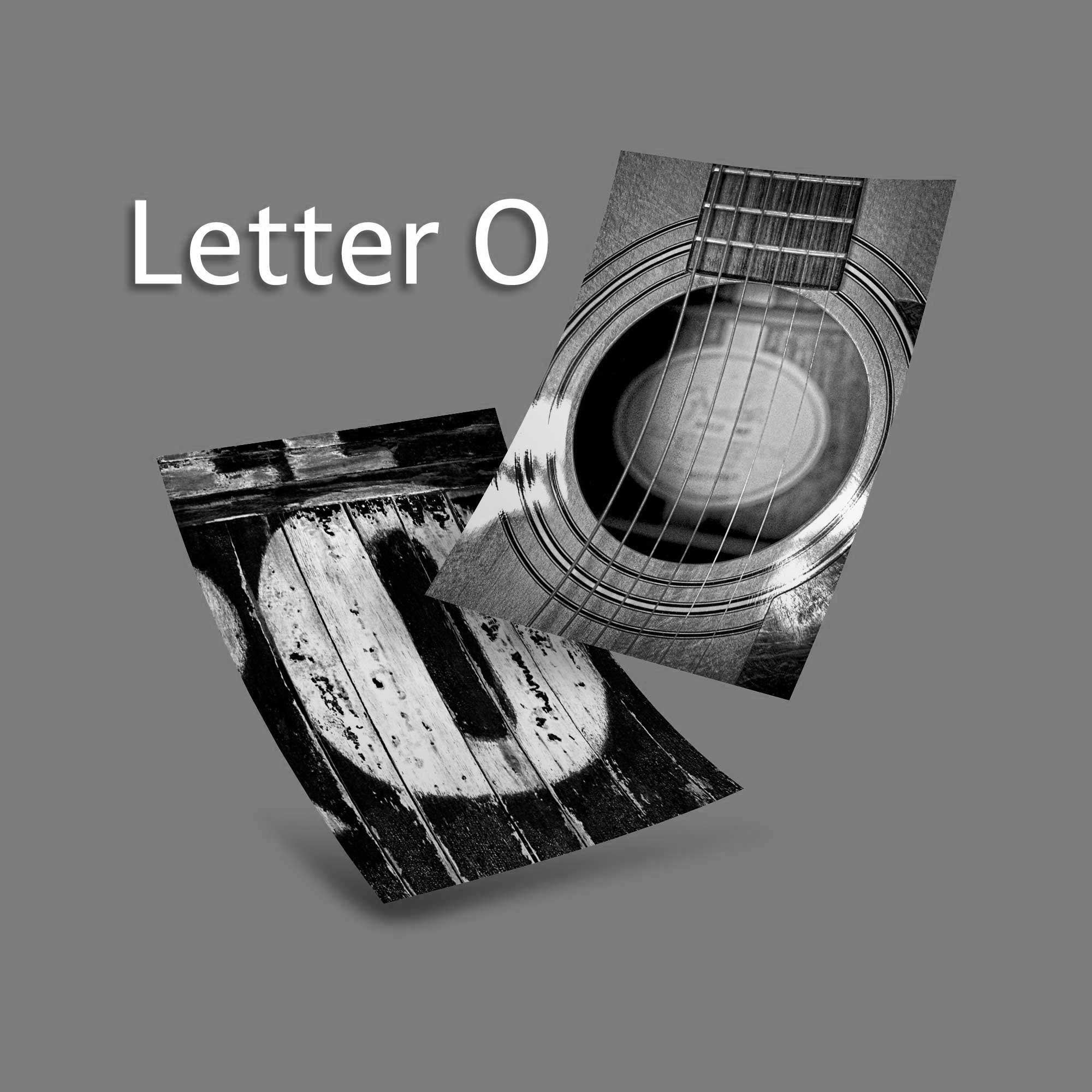 Black and White Letter O – LetterArt.com
